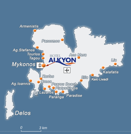 Mykonos gay Hotel Elysium Location