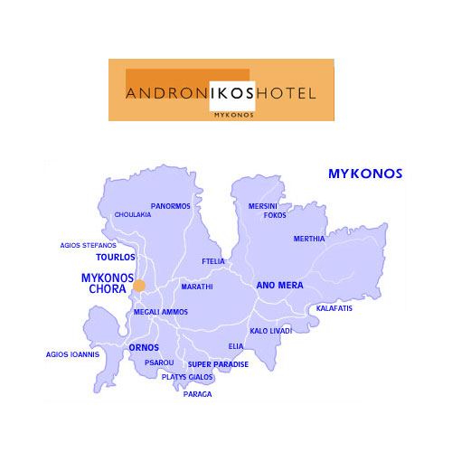 Mykonos Hotel Andronikos Location