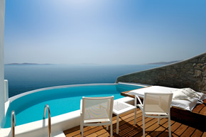 Mykonos gay holiday accommodation hotel Cavo Tagoo Honeymoon Suite with Pool
