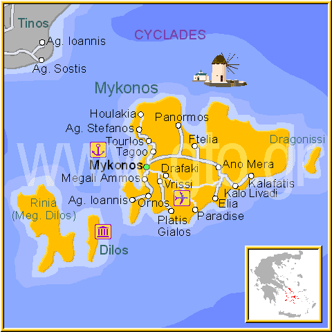 Charissi Hotel, Mykonos Location
