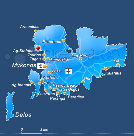 Flaskos Studios, Mykonos Location