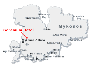 Mykonos gay Hotel Elysium Location