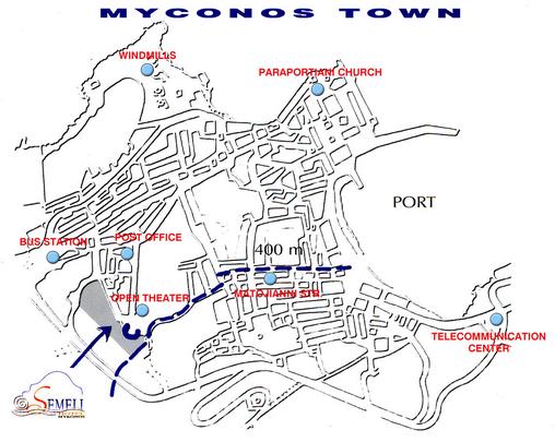 Mykonos Hotel Semeli Location