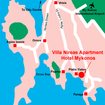 Villa Nireas Apartments Location