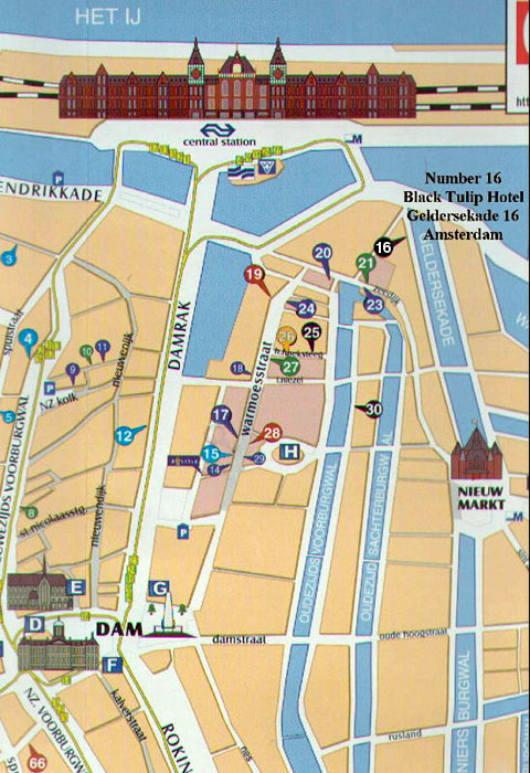 Amsterdam gay Hotel Black Tulip Location