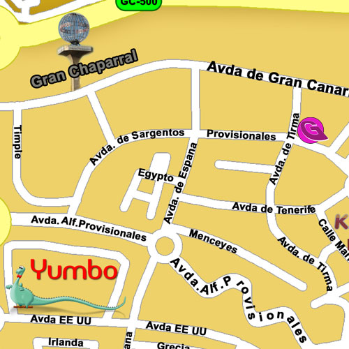 Gran Canaria gay holiday accommodation Tropical La Zona Map