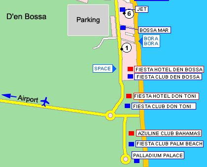 Ibiza gay friendly Hotel and Apartments Location