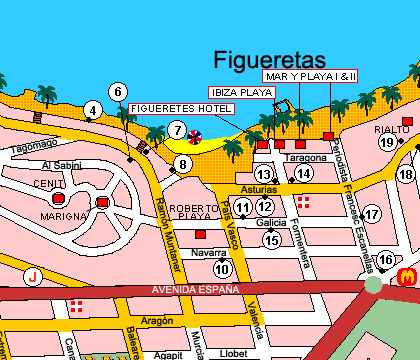 Ibiza gay friendly Hotel Figueretas Location