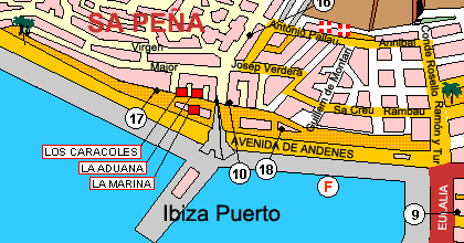Ibiza gay friendly Hostel La Marina Location