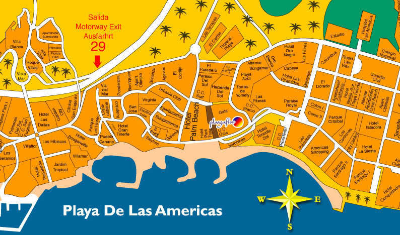 Tenerife gay holiday accommodation Hotel Playaflor Map