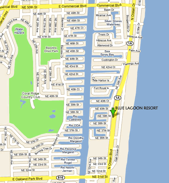 Fort Lauderdale Blue Lagoon Resort Location