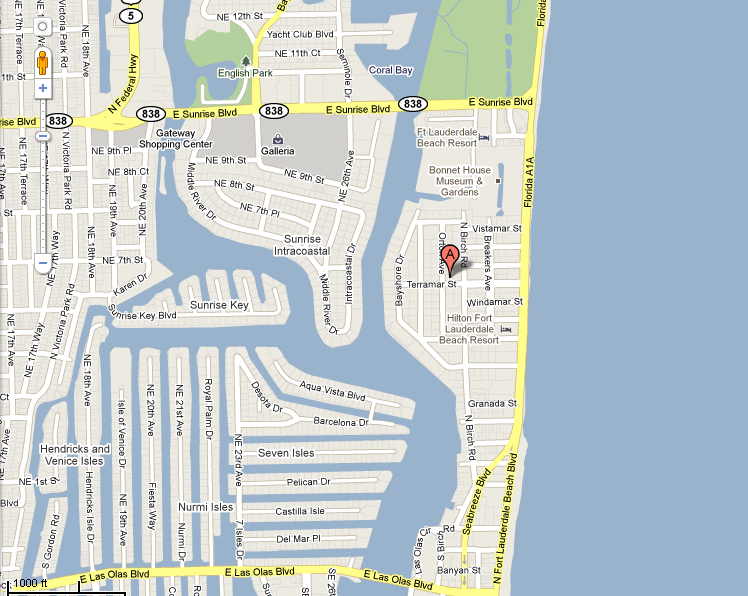 Fort Lauderdale gay Hotel Royal Palms Resort Location